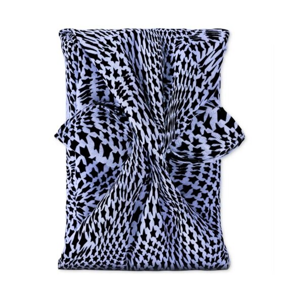 MUGLER Furoshiki2 Pattern Scarf - Purple, Black - NEW
